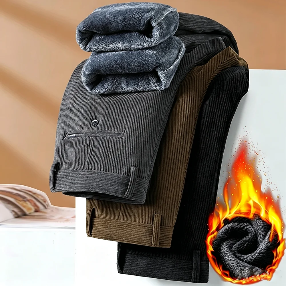 Corduroy Pant Warm - Rosyjskie zimowe męskie spodnie z polaru