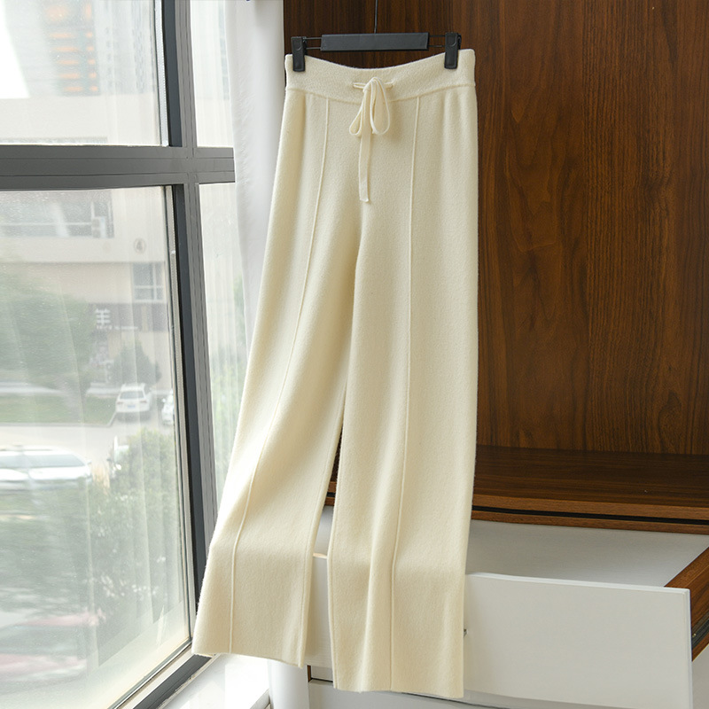 Corduroy Pant Warm - Damskie spodnie w jednolitym kolorze, luźne,