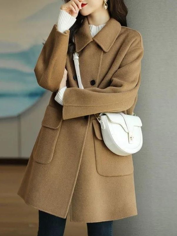 Stylowy, średniej długości weł – Wool Coat Peacoat recenzja i cena
