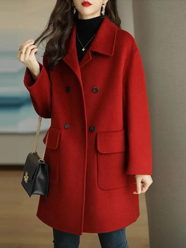 Stylowy, średniej długości weł – Wool Coat Peacoat recenzja i cena