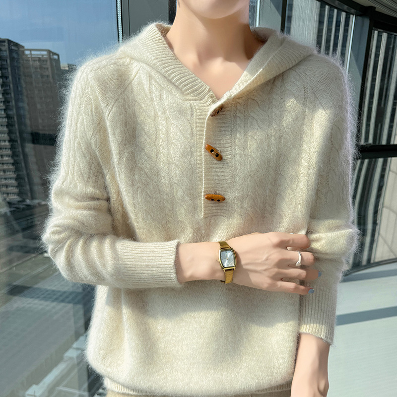 Sweter damski z kapturem, dzie – Wool Coat Peacoat recenzja i cena